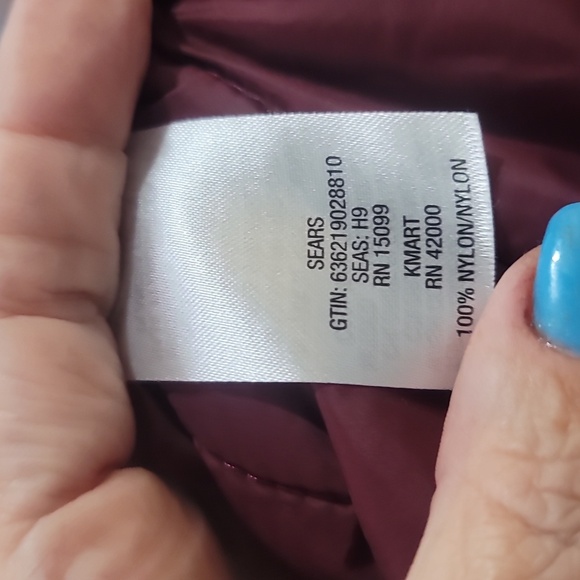 LAURA SCOTT plus size Plum burgundy quilted Puffer Jacket coat 2x - Picture 10 of 11
